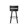 Amisco Travis Upholstered Counter Height Barstool Black: Faux Leather, Steel Frame, 26" Seat - 4 of 4