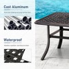 Pellebant 24x24x17.5 Inch Cast Aluminum Side Table Durable Small Coffee Table Black End Table for Patio Chaise Chair Sofa - 3 of 4