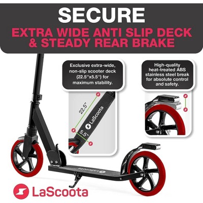 Red and Black Adjustable Aluminum Kick Scooter