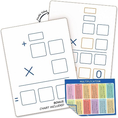 SCRIBBLEDO Long Multiplication Practice 9”x12” Dry Erase Board 2-Pack