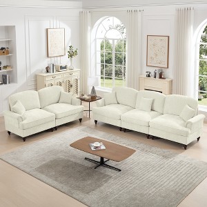 GDFStudio Sonne Modular Chenille Upholstered Sofa Set with Detachable Ruffle Skirts - 1 of 4