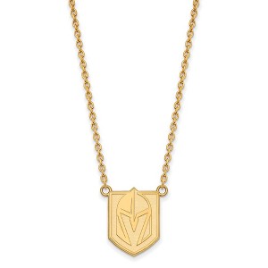 Black Bow Jewelry 14k Yellow Gold Plated Sterling Silver Vegas Golden Knights NHL Necklace 18 Inch - 1 of 3