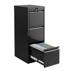 Metal File Cabinet with Lock - 3-Drawer Vertical Storage for Letter/Legal/A4 Files, Office Organizer - 1 of 4