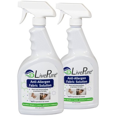 LivePure Anti-Allergen 32 OZ Fabric Spray for Household Surfaces, 2 Pack