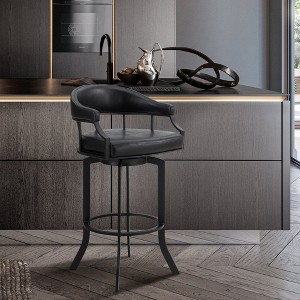 Armen Living Edy Barstool Blue 30 in Seat Height - 1 of 4