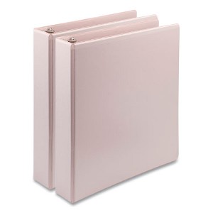 Samsill Earth's Choice Plant-Based BOHO D-Ring View Binders, 1.5" Capacity, 11 x 8.5, Rose, 2/Pack - 1 of 4