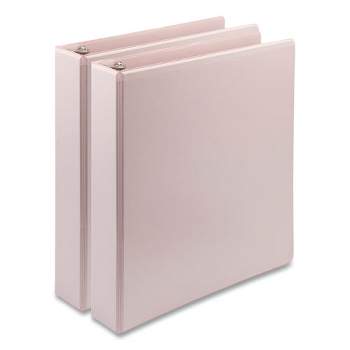 Samsill Earth's Choice Plant-Based BOHO D-Ring View Binders, 1.5" Capacity, 11 x 8.5, Rose, 2/Pack