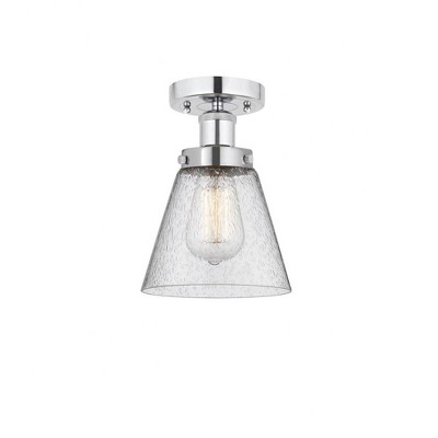 Cone - 1 Light Semi-Flush Mount In Industrial Style-8.25 Inches Tall and 6.5 Inches Wide