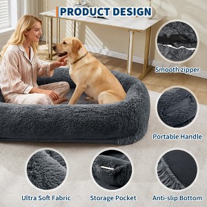 67.7"Pet & Human Nest Bed with Raised Headrest，Suitable for daily relaxation and entertainment，living rooms and bedrooms - 1 of 4