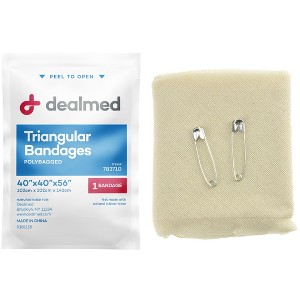 Dealmed Triangular Bandages with 2 Safety Pins, Latex Free Compression Wrap, 12 Count - 1 of 4