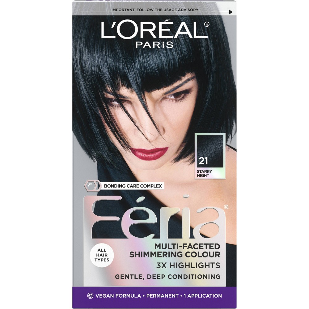 Photos - Hair Dye LOreal L'Oreal Paris Feria Multi-Faceted Shimmering Color - 6.3 fl oz - 21 Bright 