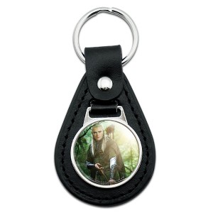 Lord of the Rings Legolas Character Black Leather Keychain - 1 of 4