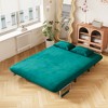 Convertible Sofa Bed Chair,Tri-Fold Sofa Sleeper,Adjustable Backrest & Pillow,Velvet Comfy Loveseat Sleeper,for Apartments,Study Room,Office - 2 of 4