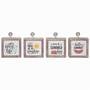 Transpac Wood Summer Fun Photo Clip Decor Set of 4 Spring Home Decorations - 1 of 1