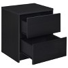Sapphtopaz Modern Nightstand with 2 Drawers Rectangle Bedside Table with LED and USB Ports Wood Night Stand for Bedroom, Living Room - 3 of 4