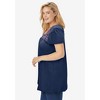 Woman Within Plus Size Embroidered Square Neck Tunic - 4 of 4