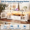 LED TV Stand for 65 70 Inch TV, Modern Entertainment Center with Power Outlets and LED Lights, TV Console for Living Room, Bedroom, White - 4 of 4
