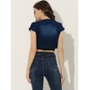 INSPIRE CHIC Women's Casual Cap Sleeve Open Front Crop Denim Shrugs - 4 of 4