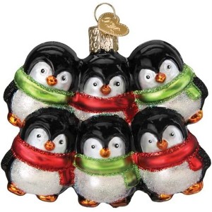 Old World Christmas Blown Glass Ornament for Christmas Tree, Penguin Family Of 6 (with OWC Gift Box) - 1 of 4