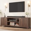 Fluted TV Stand for 80 inch, Modern Entertainment Center with Adjustable Shelves, Natural Oak TV & Media Cabinet 2-Tier Storage - 3 of 4