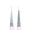 Unique Bargains Double Ended Nail Art Brush Gel Polish Striping Nail Art Design Pen Painting Tools for Home DIY Manicure Pink - 3 of 4