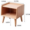 MAYEERTY Beech Solid Wood Nightstand with Open Storage Bedside Cabinet for Bedroom Living Room - 3 of 4