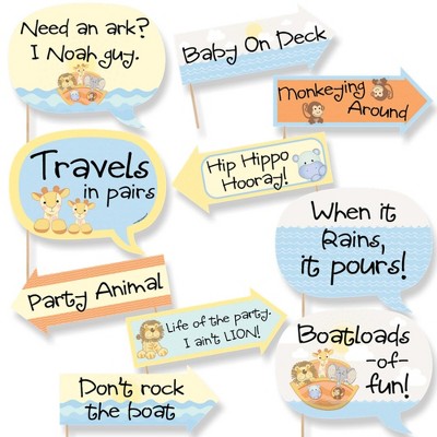 Big Dot of Happiness Funny Noah's Ark - Baby Shower Photo Booth Props Kit - 10 Piece