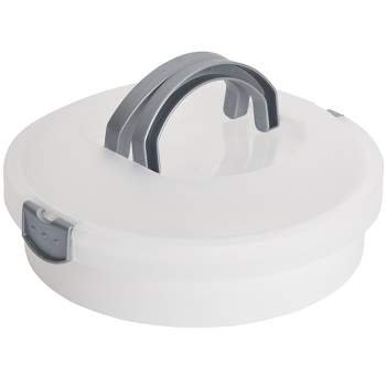 Juvale Round Cake Carrier with Lid and Handle for Desserts, Pies, Cupcakes, Deviled Eggs, White, 12 x 4 In