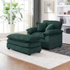 Dexmalle 56.3 Inch Corduroy single sofa With 2 toss pillows and a ottoman - 2 of 4