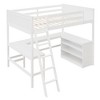 TiramisuBest Full size Loft Bed with Shelves and Desk,Wooden Loft Bed with Desk,White - 4 of 4