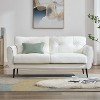 TYBOATLE 61" Faux Leather Loveseat Sofa, Mid-Century Modern Tufted Couch for Small Spaces, Comfy 2-Seater for Living Room, Bedroom, Office - 3 of 4