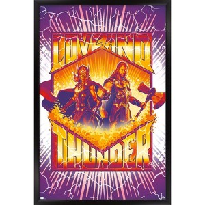 Trends International Marvel Thor: Love and Thunder - Purple Lightning Framed Wall Poster Prints - 1 of 4