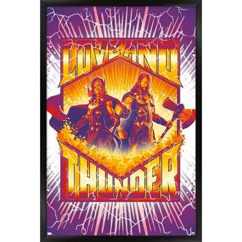 Trends International Marvel Thor: Love and Thunder - Purple Lightning Framed Wall Poster Prints