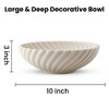 Itopfox 10 inch Ceramic Decorative Bowl Large Off White Fruit Bowl for Kitchen Counter Entryway Table Centerpiece Modern Home Decor Accent 1 Piece - 3 of 4