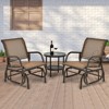 Tangkula Outdoor Single Glider Chair Rocking Seating Lounging Chair with Armrest Brown/Grey - 2 of 4
