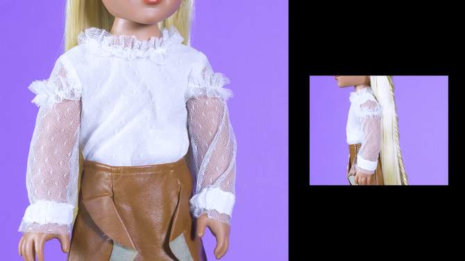 I&#39;M A GIRLY White Blouse with Lace Details Outfit for 18&#34; Fashion Doll, 2 of 6, play video