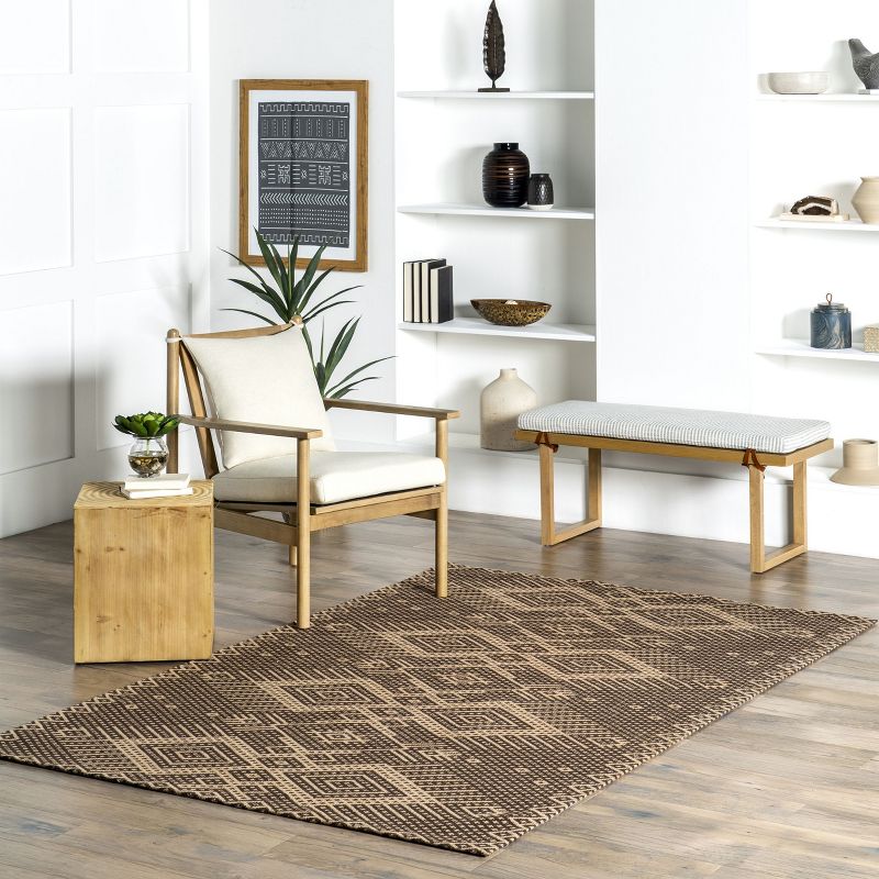 Leith Geometric Cotton-Blend Area Rug, 3 of 11