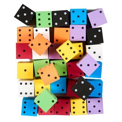 Koplow Games Foam Spot Dice, 2, Assorted Colors, Bag of 36