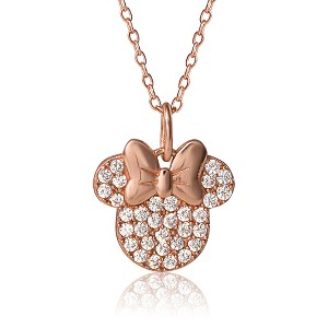 Disney Minnie Mouse Pavé Pendant Necklace in Rose Gold-Tone - 1 of 4