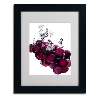 Trademark Fine Art -Roderick Stevens 'Grapes Splash II' Framed Matted Art