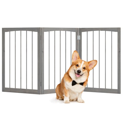 Tangkula 30" Tall Wooden Pet Fence for Indoor House Doorway Hallway Stairs Porch