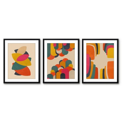 Americanflat Geometric Canvas Wall Art 3-Piece Set, 11x14