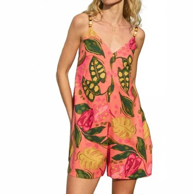Women's Tropical Print Romper - DRESS FORUM