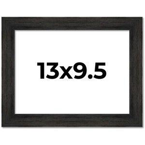 PosterPalooza | 13x9.5 Wide Barnwood Picture Frame, UV Acrylic, 6 Finishes - Grey, Brown, White, and Black - 1 of 4