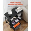 VEVOR Metal File Cabinet, Mobile Filing Cabinet with 3 Fabric Drawers and 2 Open Shelves, Wooden Vertical Filing Storage Cabinets, Black - 4 of 4