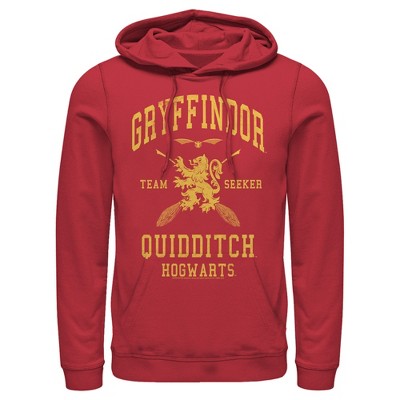 Men's Harry Potter Gryffindor Quidditch Gold Team Seeker Pull Over Hoodie