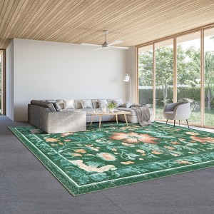 Washable Rug for Bedroom Modern Non Slip Botanical Accent Rug Soft Flower Throw Floor Cover Floral Rugs Indoor Decor - 1 of 4