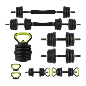 Adjustable Dumbbell Set, 44 lbs Free Weight Set with Connector, 4-In-1 Dumbbell Set for Barbell, Kettlebells, Push up Stand - 1 of 4