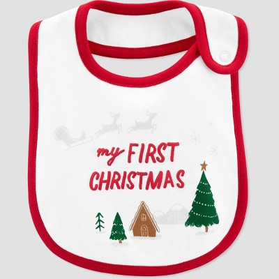Carter's Just One You®️ My First Christmas Bib - White