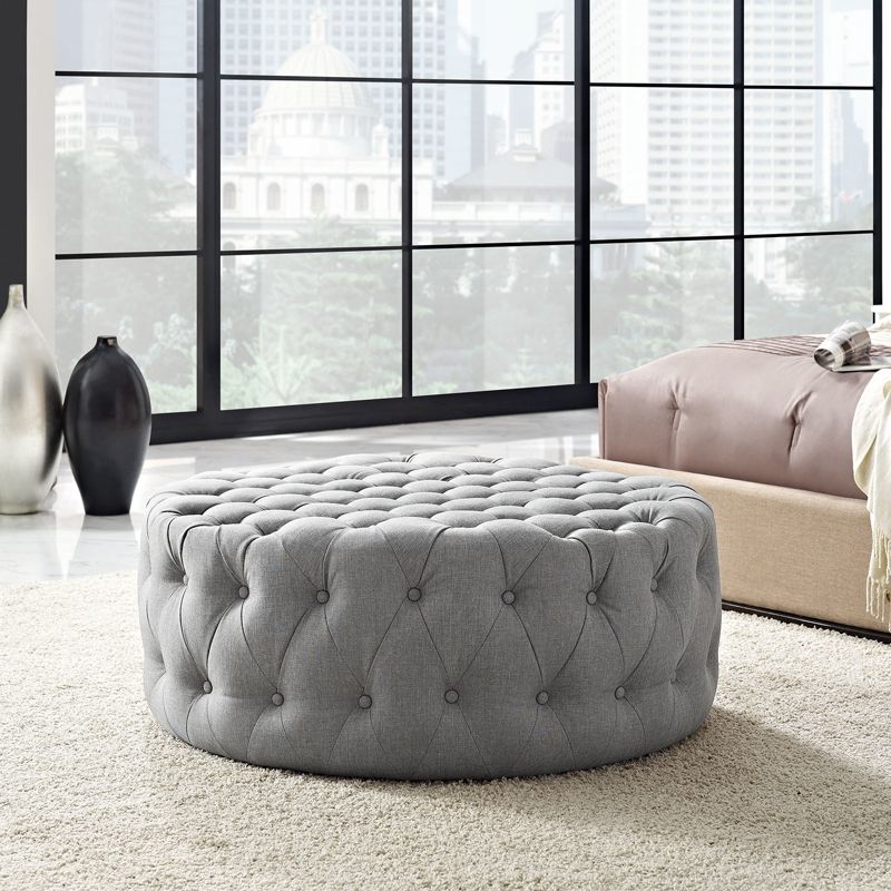 Amour Upholstered Fabric Ottoman - Modway, 3 of 7